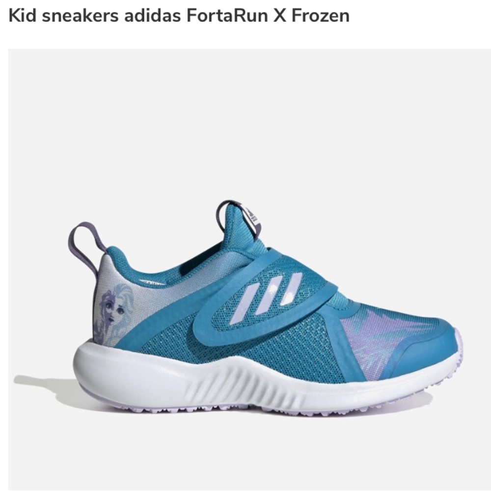 Kid sneakers adidas FortaRun X Frozen size 5 toddler Princess Elsa blue purple
